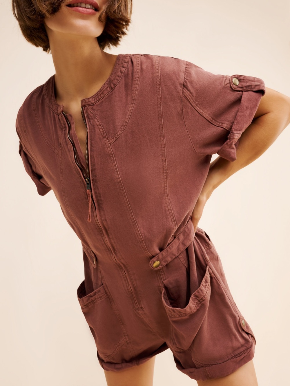 Free People Lets Ride Shortalls
